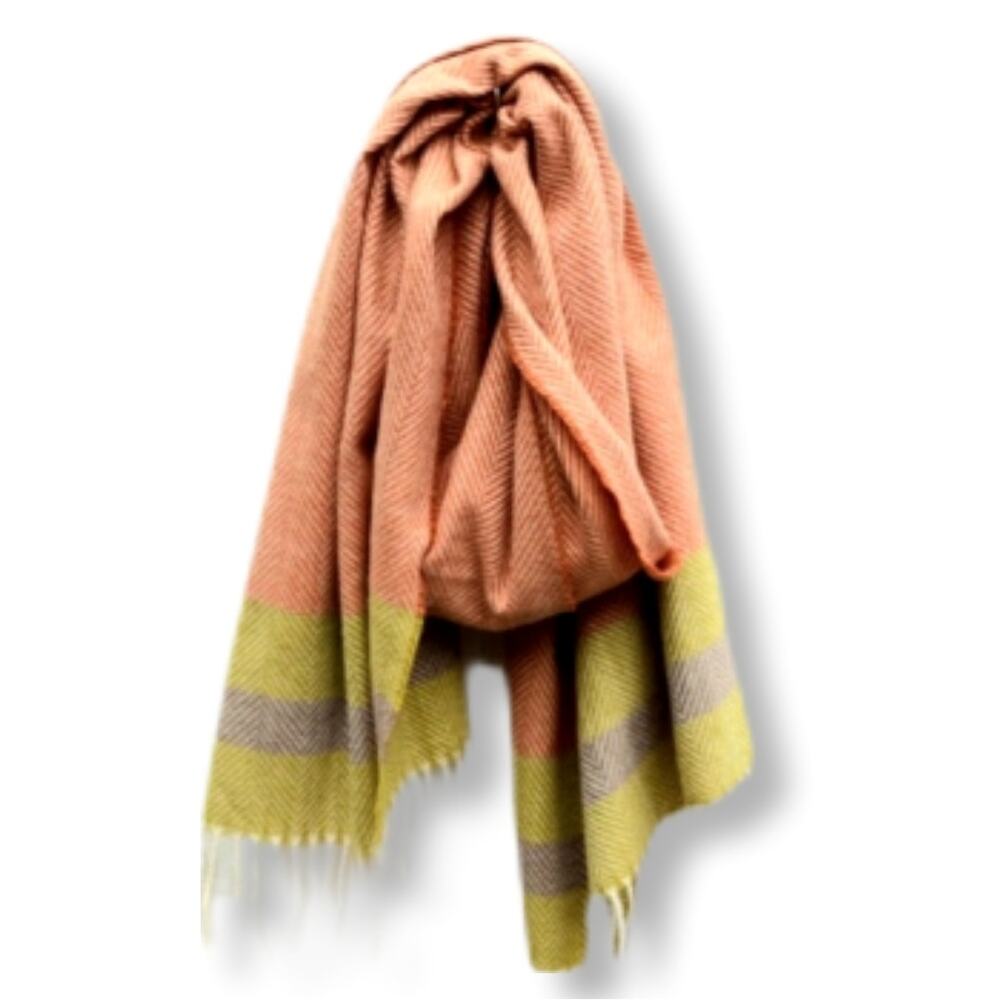 Chloe & Lex Multicolor Chevron Scarf Wrap XL 26.5 x 80 Cozy Boho Scandi NEW Flaw